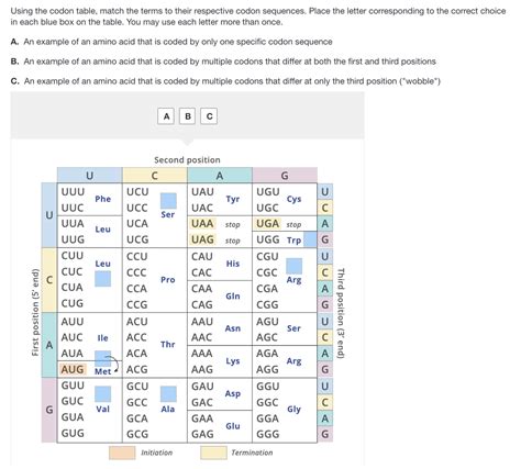 Codon Table 的图像结果