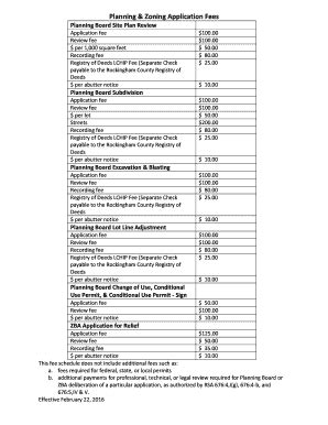 Fillable Online Planning & Zoning Application Fees Fax Email Print ...