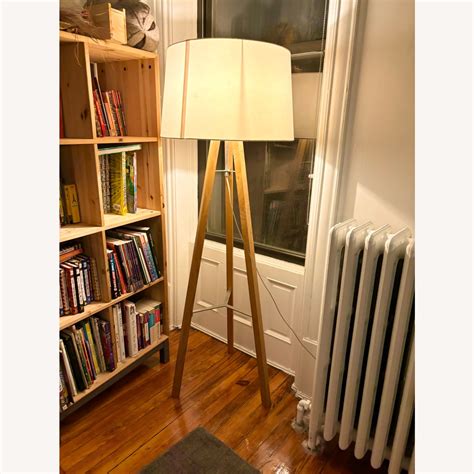 West Elm Tripod Wood Floor Lamp - AptDeco