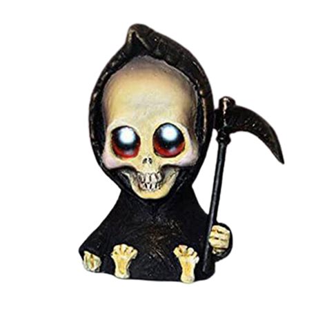 Buy Grim Reaper Doll Statue Cute Death With Sickle Mini Resin Gothic ...
