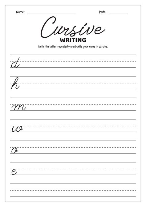 Free Printable Cursive Worksheets