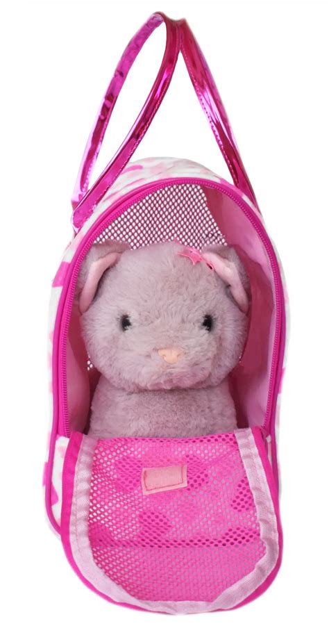 Mirada Plush Pet In A Bag Lavender Cat, Soft Toys For Kids, 3Y+
