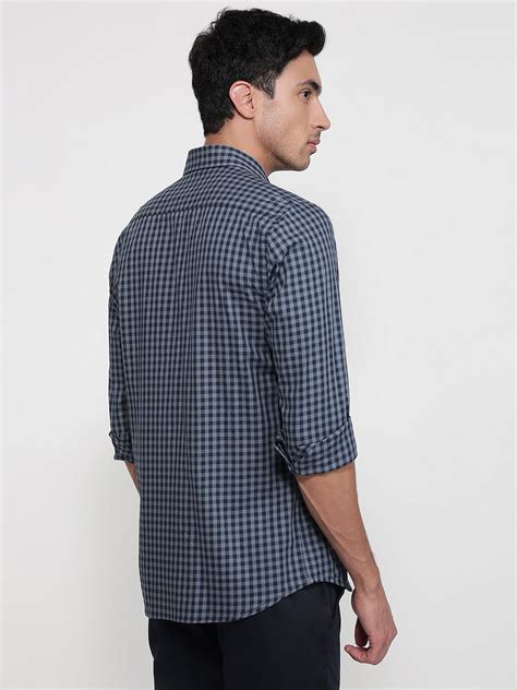 Colorplus Men Blue Regular Fit Checks Casual Shirt – MyRaymond