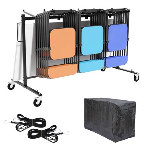 LUBMIA Folding Chair Rack, Chair Dolly Cart, Folding Table Dolly ...