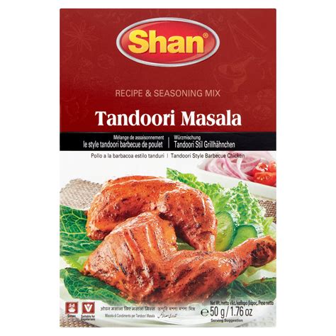 Shan Tandoori Masala Recipe & Seasoning Mix 50g | Herbs, Spices ...