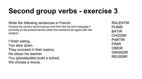 French regular verbs - second group (-ir) (present tense) | PPTX