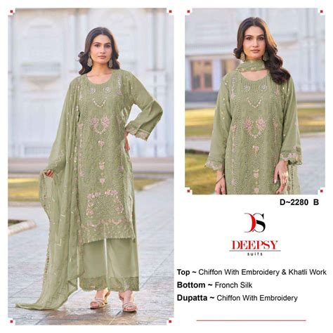 Motifz D 2280 Colors Designer Work Chiffon Pakistani Suit Catalog Exporter