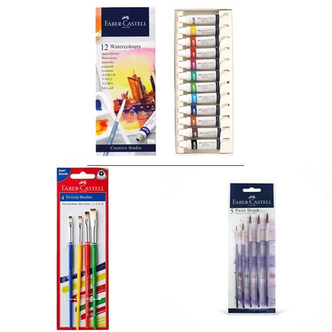 Faber-Castell Creative Studio Watercolours, 5 ml - Set of 12 & Tri-Grip ...