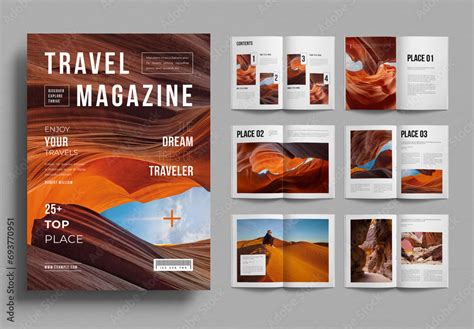 Travel Magazine Template Stock Template | Adobe Stock