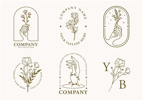 Aesthetic and simple floral decorative logo vector elements collection 5310134 Vector Art at ...