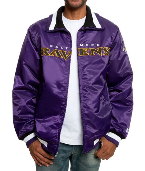 Full-Zip Starter Baltimore Ravens Purple Varsity Satin Jacket - Jackets ...