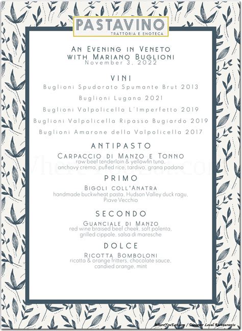 Pastavino Restaurant in Staten Island / Menus & Photos