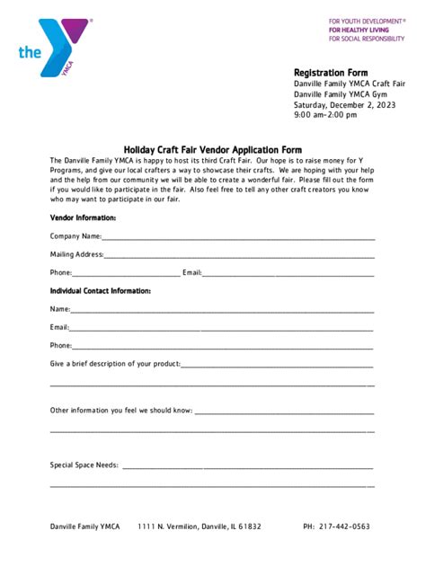 Fillable Online Holiday Craft Fair Vendor Application Form - Danville ...
