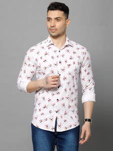 GRANDSTITCH Men Printed Casual White Shirt - Buy GRANDSTITCH Men ...