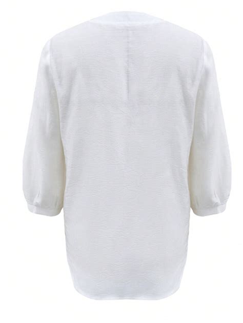 SHEIN Chemise de vacances occasionnelle brodée vintage grande taille ...