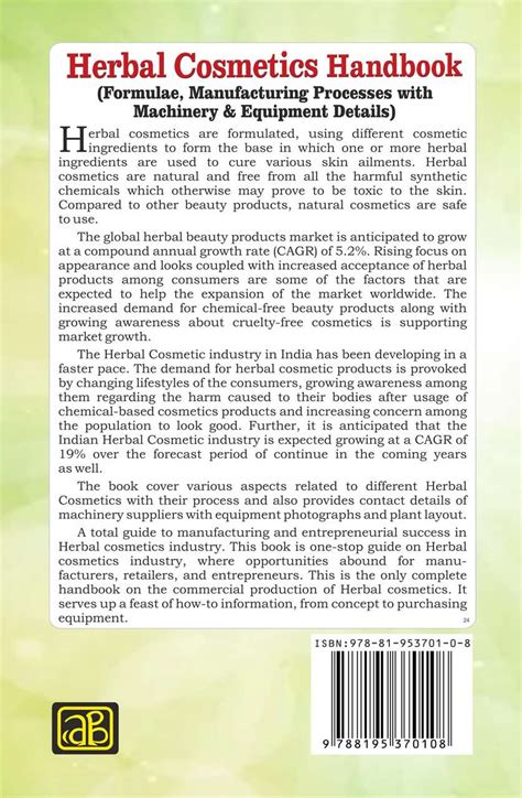 Herbal Cosmetics Handbook (Formulae, Manufacturing Processes with ...