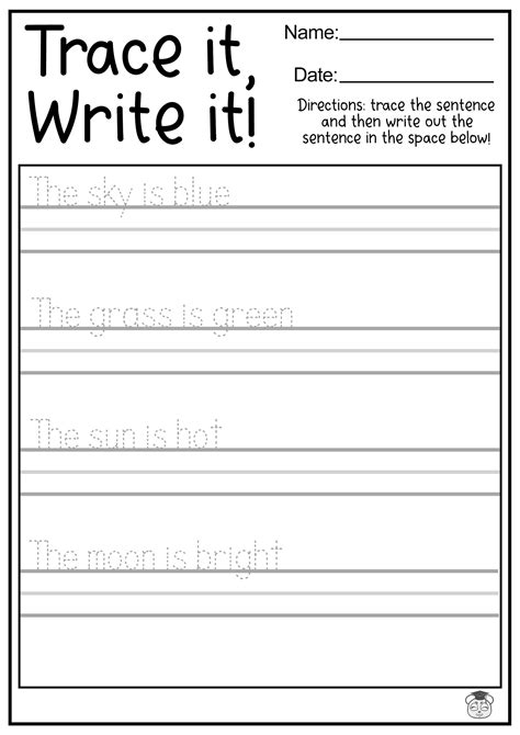Engaging Tracing Sentences Worksheets for Skillful Learning
