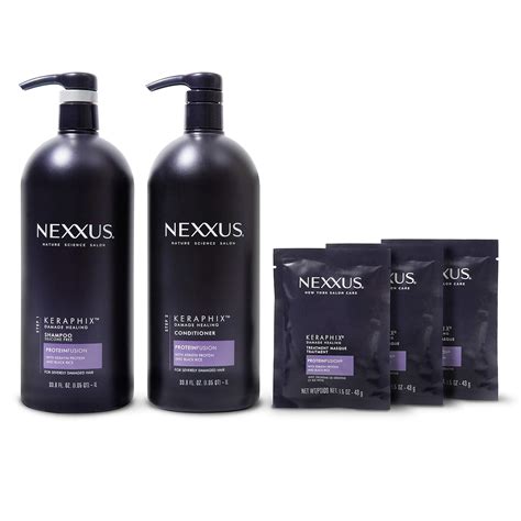 Buy Nexxus Keraphix Shampoo and Conditioner + Repair Treatment Masks for Damaged Hair, Black, 33 ...