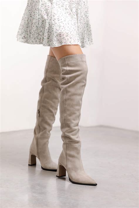 Women's Over the Knee Boots Made of Genuine Leather | Suede Knee Boots ...