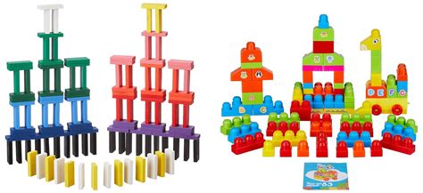 Amazon Brand - Jam & Honey Wooden Blocks/Dominoes Game for Kids 120 ...