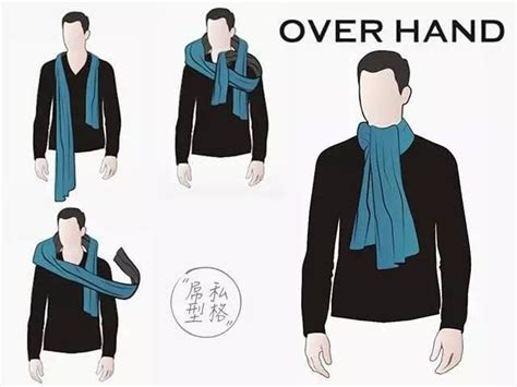 男士围巾的各种围法图解_龙翔纺织