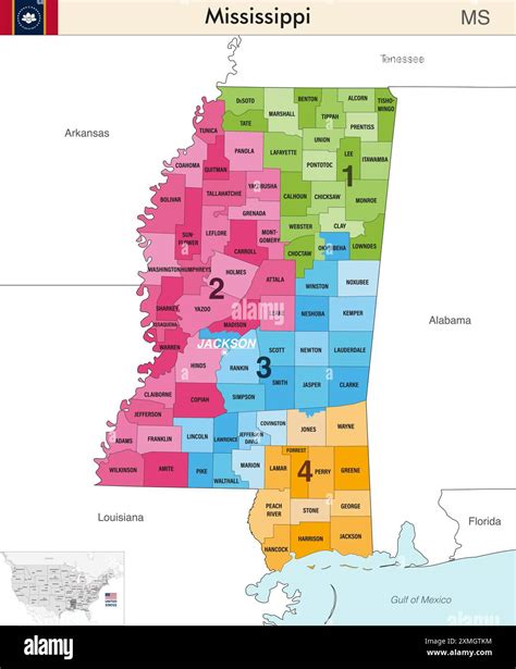 Mississippi State Map With Cities Detailed Mississippi Road Map With