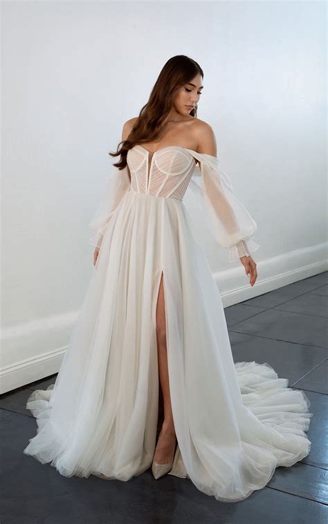 Wedding Gown Off The Shoulder Flare Sleeve Dress Dresses with bell sleeves hotsell - wedding dress with shoulder sleeves