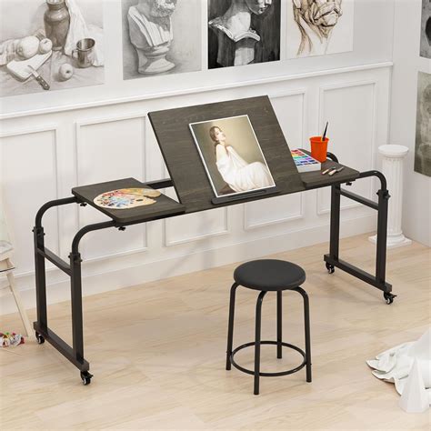 TigerDad Rolling Table with Wheels Overbed Desk Over India | Ubuy