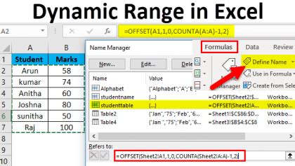 Image result for Excel Define Dynamic Range