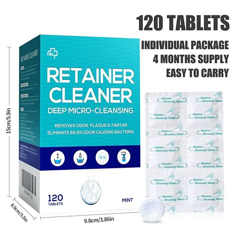 Retainer & Denture Cleaner Tablets 120 Pcs - Removes Stains & Plaque ...