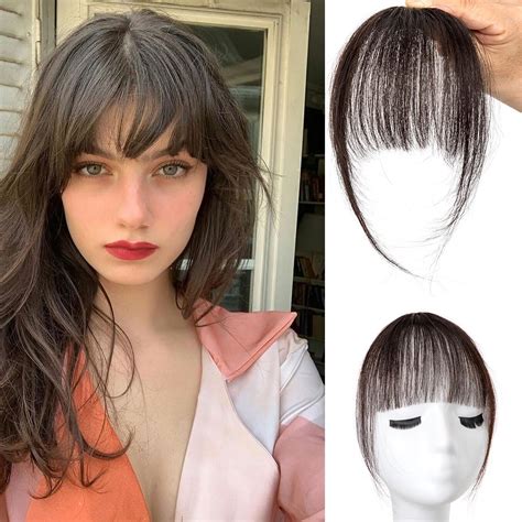 Bangs Hair Clip in Bangs 100% Real Human Hair Extensions Wispy Bangs ...