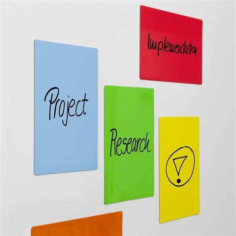 Magnetic notes Meet up, blue/yellow/green/orange/red, plastic, magnetic ...