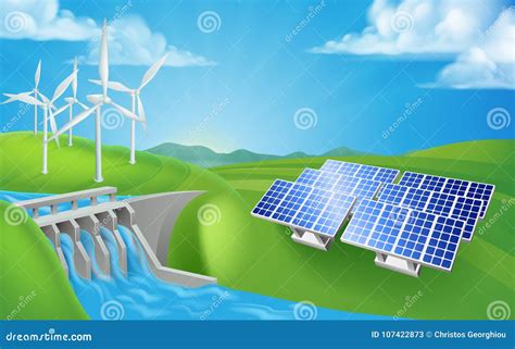 Renewable Energy or Power Generation Methods Stock Vector ...