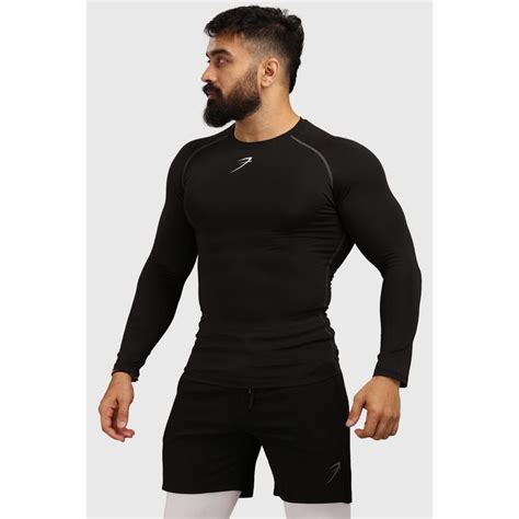Buy FUAARK Mens Black Compression Fit Crew Neck Full Sleeves Stylish ...