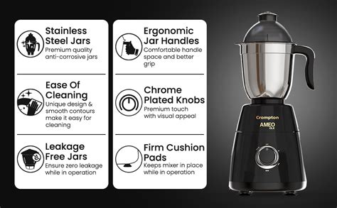 Buy Crompton Ameo Classic 750W Mixer Grinder | Powertron Motor ...