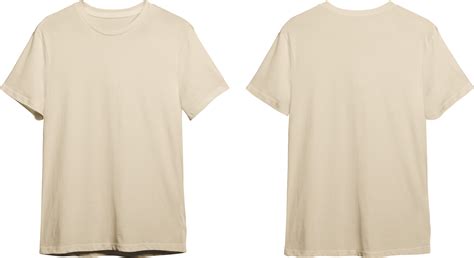 Tan men's classic t-shirt front and back 23370465 PNG