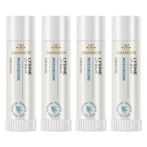 Swanson Lysine Lip Balm 0.18 oz Balm 4 Pack - Walmart.com