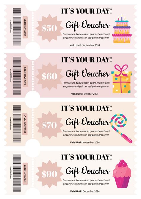 Birthday Gift Coupon Template - Word | Google Docs - Highfile