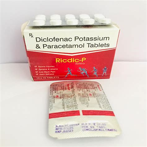 Ricdic P - Diclofenac Potassium & Paracetamol Tablets - Aseric Pharma