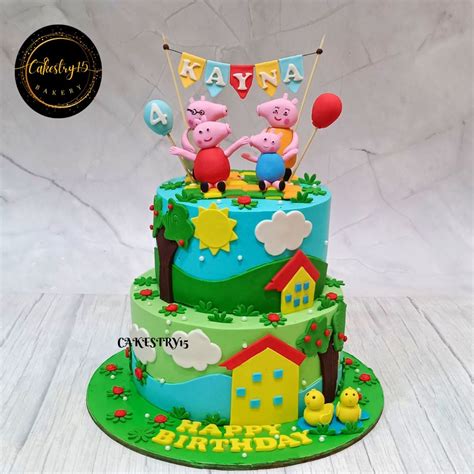 Peppa Pig Family 3kg Cake - Choco-Vanilla Delight – CAKESTRY15