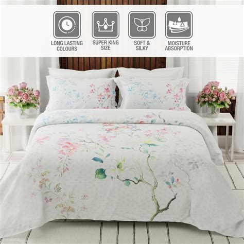 Buy BOUTIQUE LIVING Gardenia Augusta Cotton 300TC Floral Print 3Pcs ...