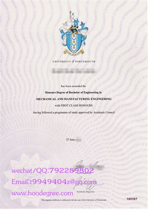 英国朴次茅斯大学毕业证University of Portsmouth degree certificate - 英国 - 和弘留学毕业咨询网