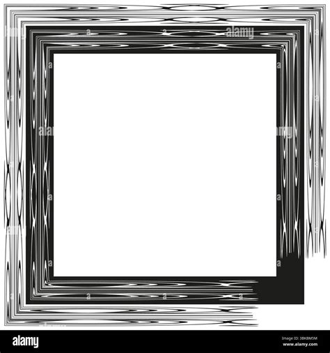 Striped square frame. Alternating border shape. Vector linear geometry ...