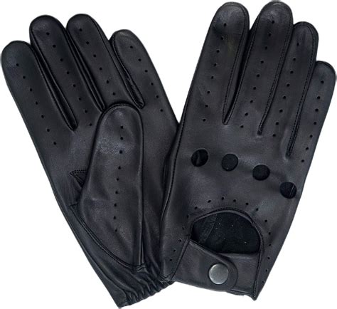 Driving Gloves for men - Mens Leather Gloves - Car Driving Gloves - Driving Gloves (BLACK, S ...
