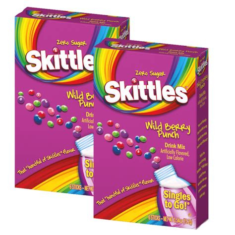 Skittles Singles to Go Powder Drink Mix Zero Sugar, Low-Calorie Wild ...