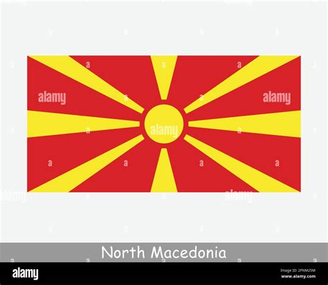 National Flag of North Macedonia. Macedonian Country Flag. Republic of ...