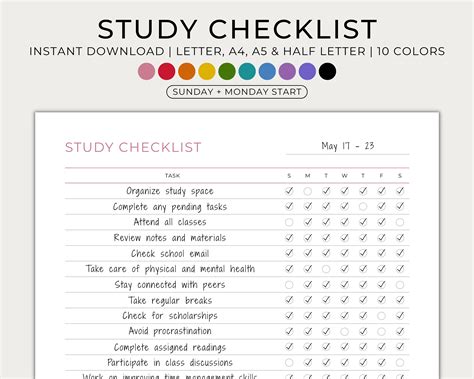 Study Checklist Example 的图像结果