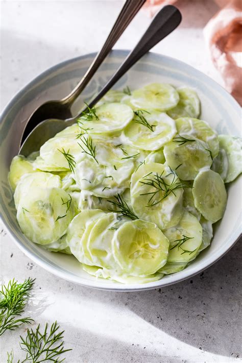 Creamy Cucumber Salad (Healthy) - Skinnytaste