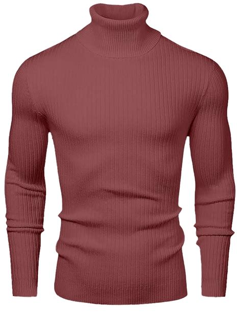 Buy NORTHWIND Men's High Turtle Neck Cotton Slim Fit T-Shirt (Brick ...