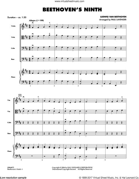 Beethoven - Beethoven's Ninth sheet music (complete collection) for orchestra
